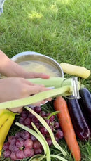 Descascador Inox 2 em 1 Dupla Lâmina Móvel Para Legumes Frutas Verduras