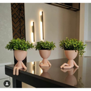 Kit 3 Mini Vasinhos com Planta Flor Artificial Bob Robert Decoração Casa
