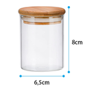 Kit 10 pote porta mantimentos 200ml de Vidro Com Tampa De Bambu Temperos cozinha herméticos pequeno