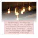 Kit 3 Pendente Lustre Luminária Retrô Fio Cabo Simples Rose Gold Industrial E27