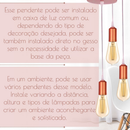 Kit 3 Pendente Lustre Luminária Retrô Fio Cabo Simples Rose Gold Industrial E27