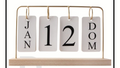 Calendário de Mesa Permanete Decorativo com Plaquinhas Casa Escritório