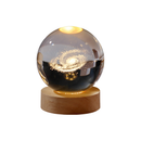 Crystal Ball Gllowing Night Lamp Desktop Ornament Base de madeira