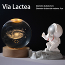 Crystal Ball Gllowing Night Lamp Desktop Ornament Base de madeira