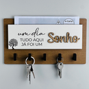 Porta Chaves Decorativo 05 Ganchos em MDF