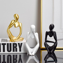 Trio de Estatuetas de Gesso para Decoração de Casa Escritório