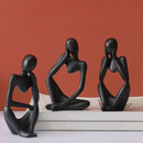 Trio de Estatuetas de Gesso para Decoração de Casa Escritório