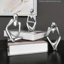 Trio de Estatuetas de Gesso para Decoração de Casa Escritório