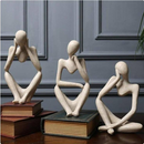 Trio de Estatuetas de Gesso para Decoração de Casa Escritório