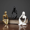Trio de Estatuetas de Gesso para Decoração de Casa Escritório