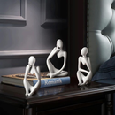Trio de Estatuetas de Gesso para Decoração de Casa Escritório
