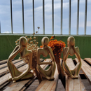 Trio de Estatuetas de Gesso para Decoração de Casa Escritório