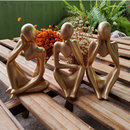 Trio de Estatuetas de Gesso para Decoração de Casa Escritório