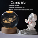 Luminária Bola de Cristal LED Lua Via Láctea Base de Madeira Luz Noturna Decorativa Presente