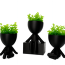 Kit 3 Mini Vasinhos com Planta FLOR artificial Enfeite Bob Robert para Decoração Casa vaso de plástico tamanho mini 6 cm