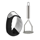 Kit Utensílios de Cozinha Inox – Amassador Batata e Espremedor Alho | Acessórios de Cozinha