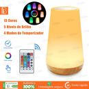 Luz Noturna de Controle Remoto Recarregável Com Toque 13 Cores Cronometrado Luminária