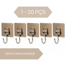 Ganchos Adesivos Metálicos Cromado Suporta 10kg Organizador Parede Cozinha Banheiro Kit