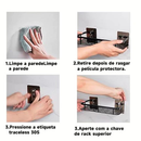 Kit 2 SUPORTE PARA SHAMPOO PARA USO NO BANHEIRO NA PAREDE de alumínio suporte organizador