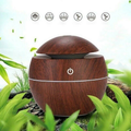 Umidificador Design Vaso Aromatizador Silencioso Madeira Recarregável LED