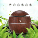 Umidificador Design Vaso Aromatizador Silencioso Madeira Recarregável LED