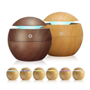 Umidificador Design Vaso Aromatizador Silencioso Madeira Recarregável LED