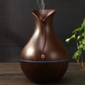 Umidificador Design Vaso Aromatizador Silencioso Madeira Recarregável LED