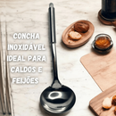 Kit 11 Utensílios de Cozinha em Aço Inox Descascador Amassador de Batata Concha Escumadeira