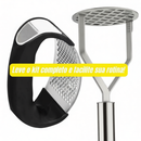 Kit Utensílios de Cozinha Inox – Amassador Batata e Espremedor Alho | Acessórios de Cozinha