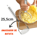 Kit 11 Utensílios de Cozinha em Aço Inox Descascador Amassador de Batata Concha Escumadeira